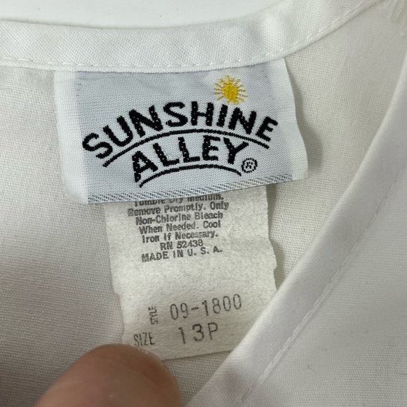Sunshine Alley White Linen Sz 13P Vintage Women's Dress Excellent Condition GHF5 - Picture 4 of 5